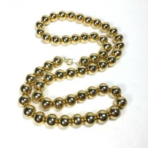 Necklace Gold Plate Ball Beads on Chain 30 inch Vintage - £18.80 GBP