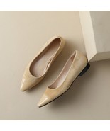 Women&#39;s Sheep Suede Single Flat Shoes Comfort Soft Nude Pointed Toe Slip... - £92.62 GBP