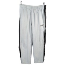 Puma Mens Sweat Pants Gray Drawstring Waist Size M Medium Black Stripe 31x28 - £15.87 GBP