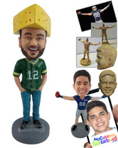 Personalized Bobblehead Great football fan wearing a jersey, long pants and nice - £71.07 GBP