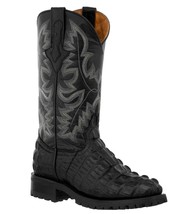 Mens Motorcycle Biker Boots Alligator Pattern Leather Cowboy Western Round Toe - $139.99