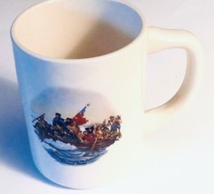 George Washington Crossing The Delaware River Ceramic Coffee Mug Vintage - $14.85