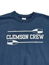 Vintage CLEMSON Crew Rowing Sweatshirt MEDIUM Blue Crewneck Distressed - £27.25 GBP