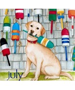 Labrador Buoys Nautical July Dog Days Poster Calendar 14 x 11&quot; Art DWDDCal - $29.99