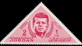 1964 JORDAN Stamp - John F Kennedy Memorial 2F 1622 - £1.18 GBP