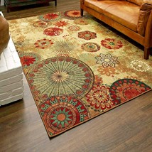 Rugs Area Rugs Carpets 8x10 Rug Floor Modern Large Room 5x8 Beige Floral Rugs ~~ - £15.95 GBP+