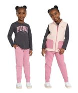Puma Boys Girls Vest T-Shirt Jogger Purple Multicolor 3-Piece Set Elasti... - $844.89 MXN
