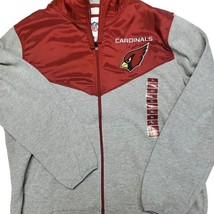 Team Apparel Arizona Cardinals Full Zip Fleece Hoodie Jacket Mens XL Gray Red - £29.41 GBP