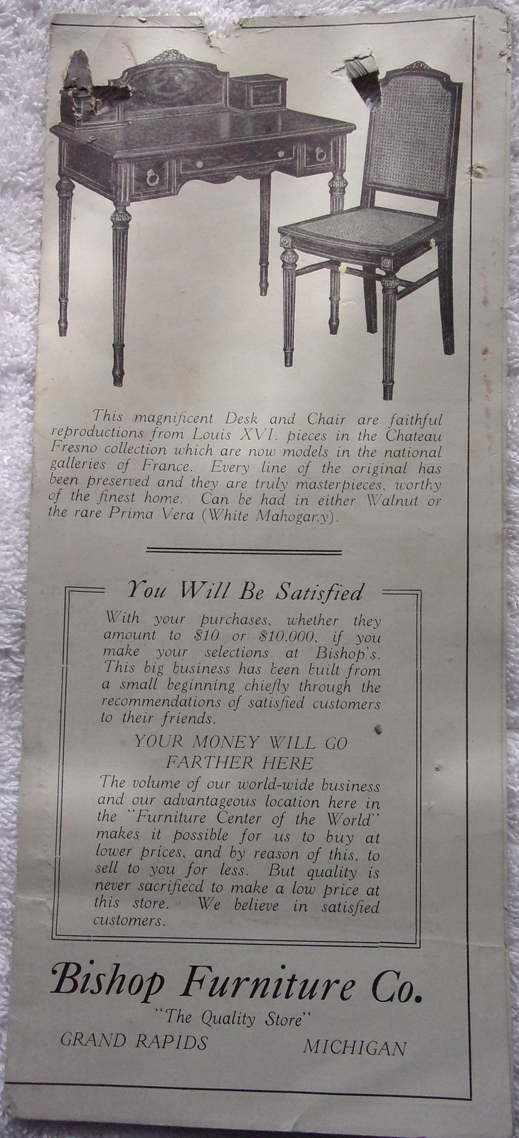 Vintage Bishop Furniture Co Grand Rapids MI Brochure Early 1900s - $6.99