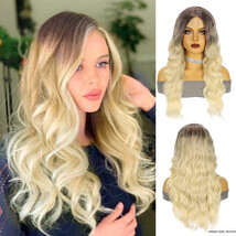 Women&#39;s medium split long curly hair chemical fiber headpiece small lace... - €35,85 EUR