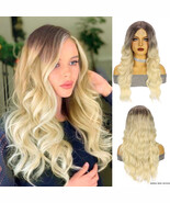 Women&#39;s medium split long curly hair chemical fiber headpiece small lace... - €35,86 EUR