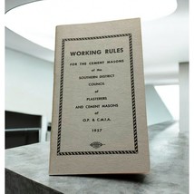 Working Rules For Cement Masons Southern District Council 1957 Booklet E... - $15.89