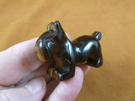 (Y-DOG-SCS-723) brown SCOTTISH Terrier Scottie dog gemstone carving SCHN... - £13.70 GBP
