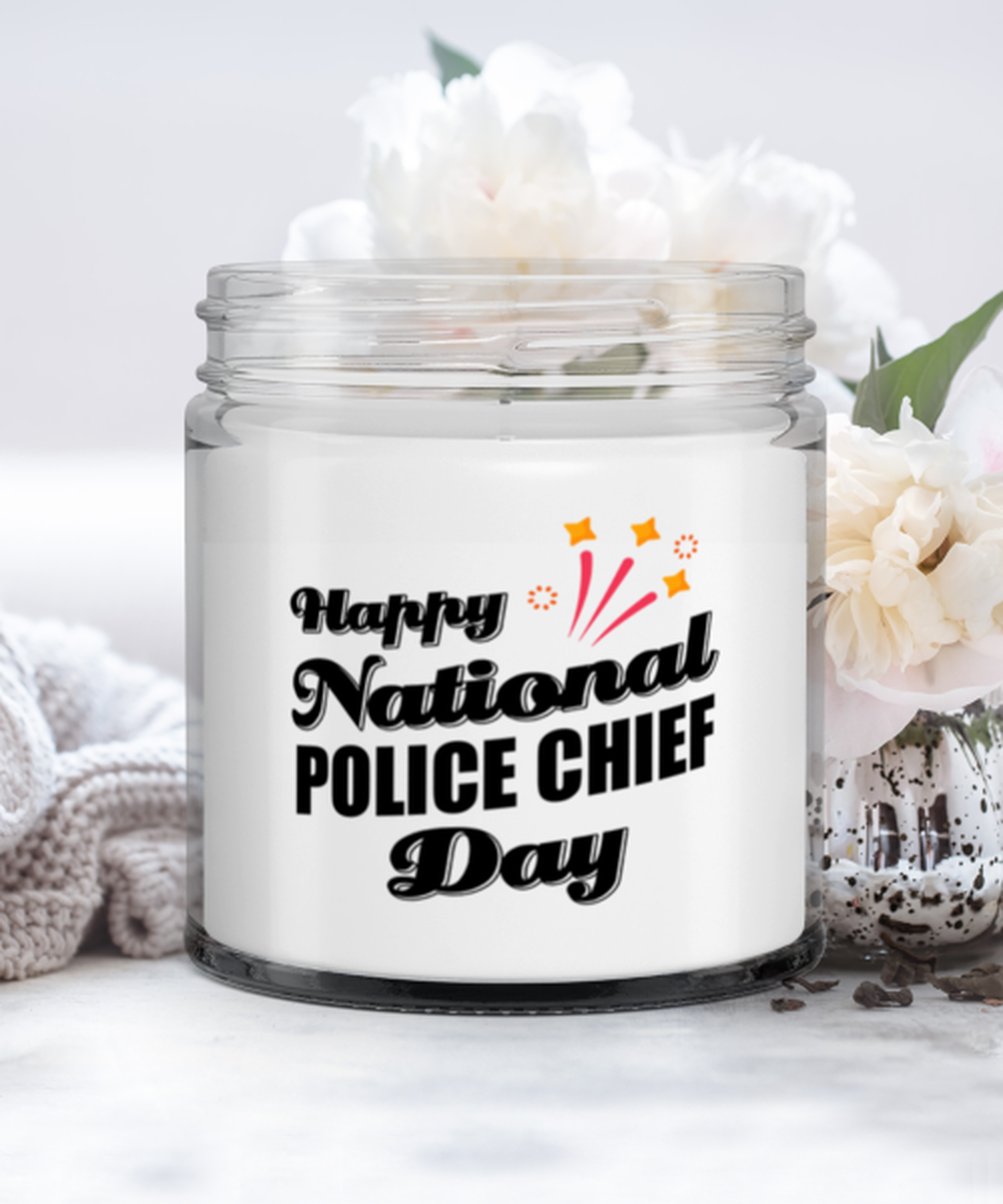 Primary image for Police Chief Candle - Happy National Day - Funny 9 oz Hand Poured Candle New 