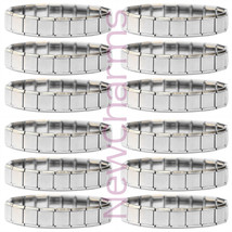 Twelve (12) Brushed Wider 13mm Italian Charm Starter Bracelets for Men or Women - £11.81 GBP