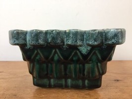 Vtg UPCO USA Ungemach Pottery Green Drip Glazed Bonsai Succulent Planter 8.5&quot; - £32.16 GBP