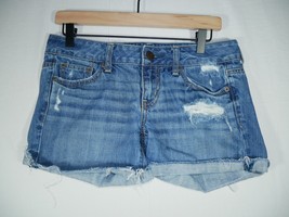 American Eagle Shorts Womens Size 4 Low Rise Shortie Booty Cuffed Distre... - $9.49