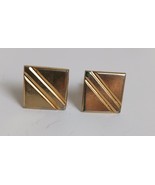 Vintage Goldtone Square Shape Cufflinks Mens - $168.38 MXN