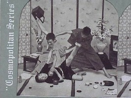 Old Stereoscope Cosmo View Jiu Jitsu Athlete Japan Nippon Karate Real Photo 1890 - £33.74 GBP