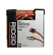 RIDGID 25ft. Heavy Duty Indoor/Outdoor Generator Extension Cord with Lig... - £51.43 GBP