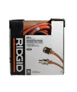RIDGID 25ft. Heavy Duty Indoor/Outdoor Generator Extension Cord with Lig... - £50.83 GBP
