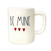 Rae Dunn By Magenta White BE MINE Ceramic Mug with Black LL Letter Interior Red  - £29.56 GBP