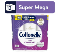 Cottonelle Ultra Comfort Toilet Paper, 12 Super Mega Rolls(D0102HX4UIP.) - £42.90 GBP
