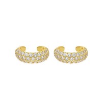 ISUEVA  Gold Filled Mini Ear CZ Cuff Clips On Earrings For Women Girl Without Pi - $9.08