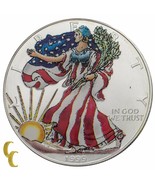 1999 Painted Walking Liberty Silver 1oz American Eagle w/ Box &amp; CoA Unci... - $135.10 CAD