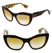 MIU MIU Sunglasses MU02PS Brown Havana Green Floral Yellow Gradient 02P - £142.41 GBP