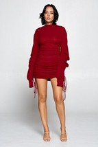 Women&#39;s Burgundy Mock Neck Mini Bodycon Dress (M) - £40.34 GBP
