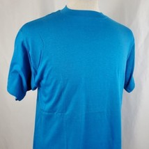 Vintage Sunbelt Sportswear T-Shirt Medium Blank Blue Single Stitch Deadstock 80s - £17.25 GBP