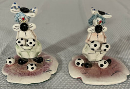 Rare and Hard to Find 2 Signed Soccer Zampiva  clown figurines - £46.67 GBP