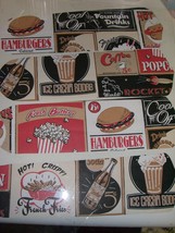 CUSTOM Ceiling Fan RETRO 50&#39;s Diner Menu Items Burgers Fries Popcorn - £94.39 GBP