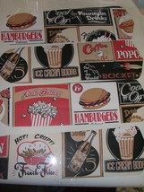 CUSTOM Ceiling Fan RETRO 50&#39;s Diner Menu Items Burgers Fries Popcorn - £93.83 GBP