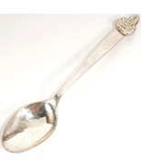 Nepal Silver Souvenir Spoon with Hammered Bowl and Figural Finial 4.5&quot; Long - £9.65 GBP