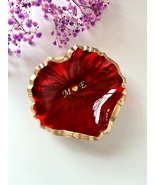 Personalized Red Heart RingDish EpoxyResin Trinket Dish Jewelry Dish Res... - $40.00