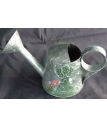 Collectible Small Size Galvanized Steel Watering Can – Hand Painted Gree... - $29.69