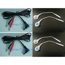 TENS cables 2.35mm plug w/ adapters to convert 2mm pin to 3.5mm snap Con... - £14.65 GBP