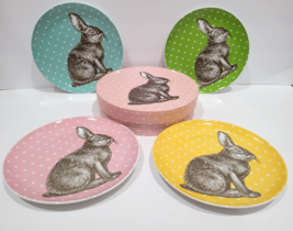 Easter Bia Cordon Bleu Bunny Rabbit Salad Appetizer Side Plates Set 4  - $49.99