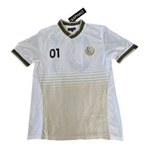 Asphalt Men&#39;s Small Soccer Jersey White/Gold 01 Short Sleeve V-Neck Poly... - $19.24