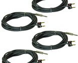4 Pack Lot 1/4 Mono To Dual Banana Plug 25 Ft Foot Pa Dj Speaker Cables ... - $56.99