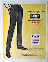 FASHION Farah of Texas Farel Men&#39;s Slacks art 1962 Vintage Print Ad - €8,91 EUR