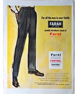 FASHION Farah of Texas Farel Men&#39;s Slacks art 1962 Vintage Print Ad - $195.12 MXN