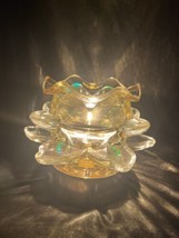 Multi-Color Gold Lotus Flower Touch Oil Warmer With Led Lights - £25.57 GBP