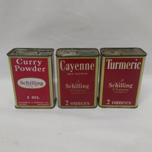 Spice Tin Schilling Cayenne Turmeric Curry Powder Unopened 1933 1950 - £11.77 GBP