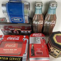 Coca-Cola Tin Metal Container Lot Vending Machine Bank Lunchbox Vintage - $16.14