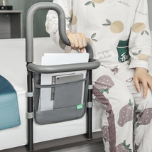 Dual Bar Bed Rail for Elderly Adults Safety with Storage Pocket, Bed Ass... - $69.70