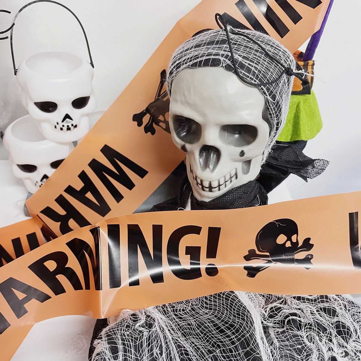 Play 6Mx8CM Halloween Warning Tape Signs Halloween Props Danger Warning Line New - £23.17 GBP