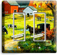 Amish Country Farm Barn Cows Horse Carriage 2 Gfci Light Switch Plate Room Decor - £19.15 GBP